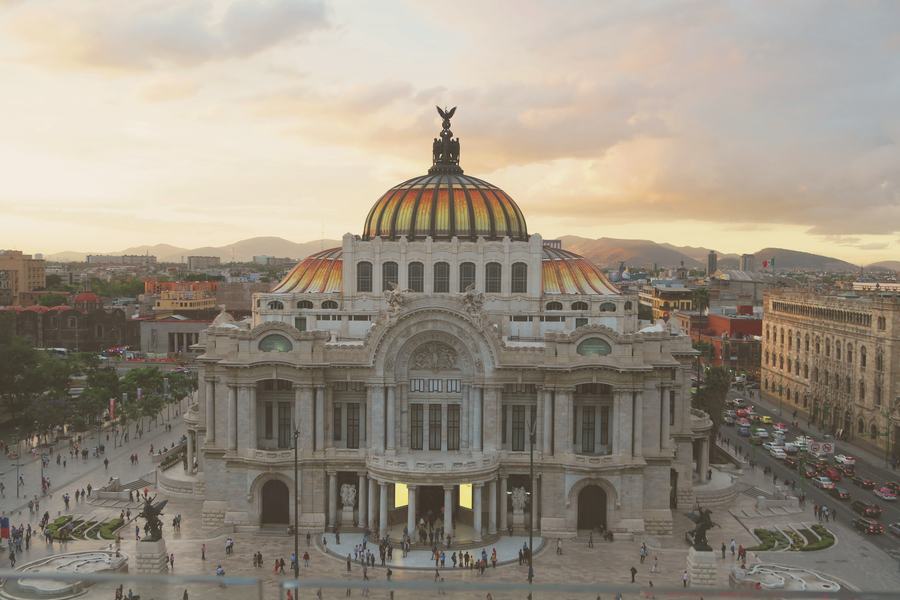 Palacio de Bellas Artes, Ciudad de México, al atardecer